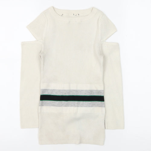 Karen Millen Women's Ivory XS Jumper, Cold Shoulder