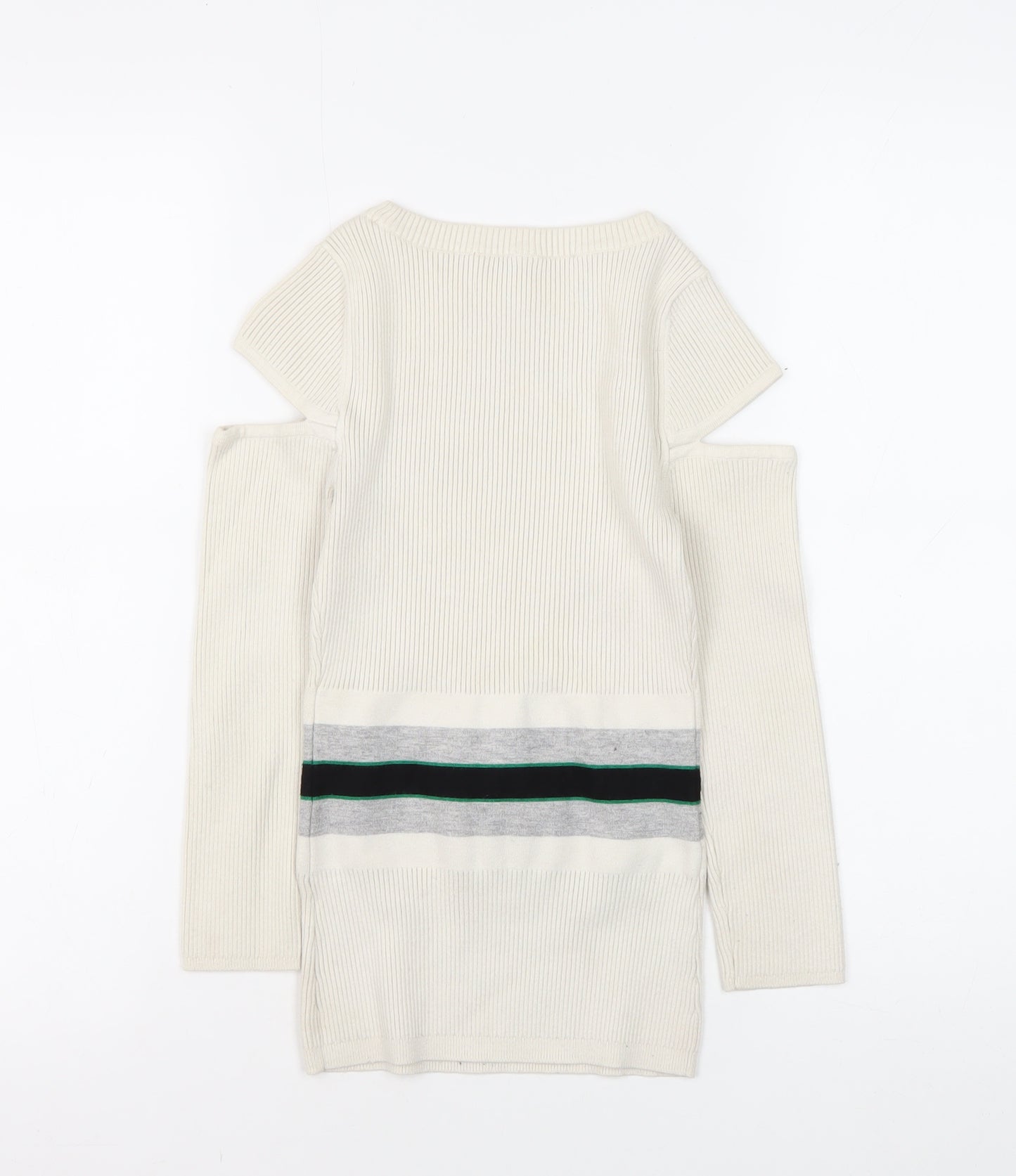 Karen Millen Women's Ivory XS Jumper, Cold Shoulder