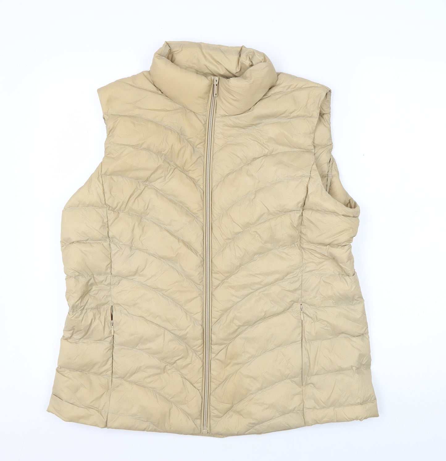 Marks and Spencer Women's Beige Waistcoat, Size 16, Full Zip