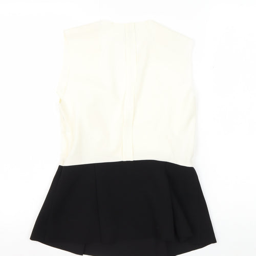 Reiss Women's Black and White Wrap Blouse Size 10