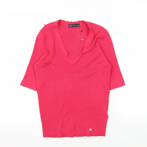 Marks and Spencer Women's Pink Knit Top M