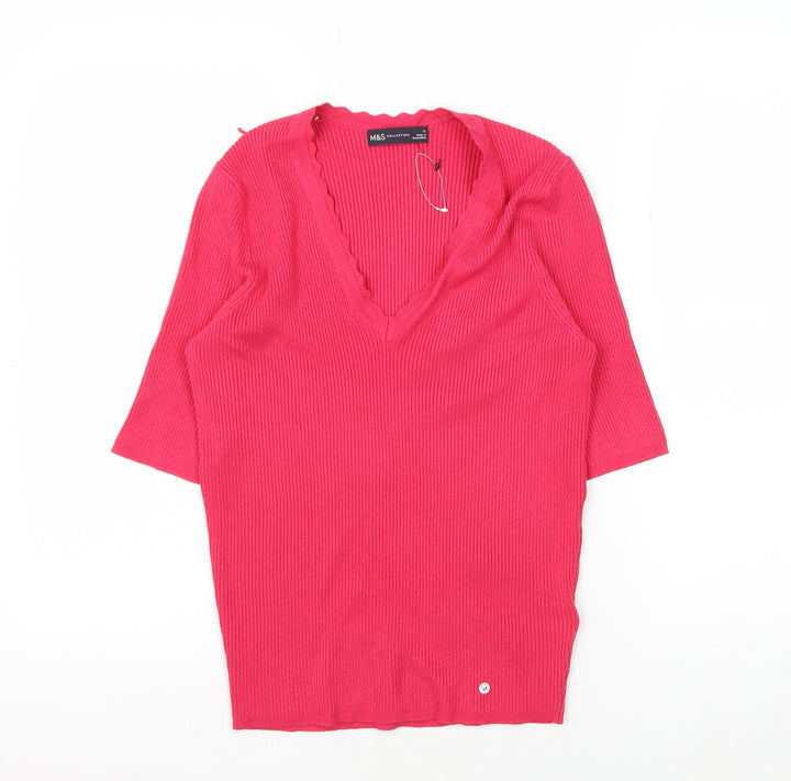 Marks and Spencer Women's Pink Knit Top M