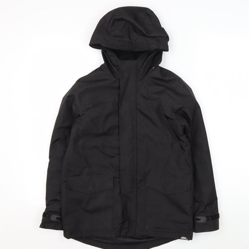 No Fear Boys Black Parka Coat Size 10 Hooded Winter