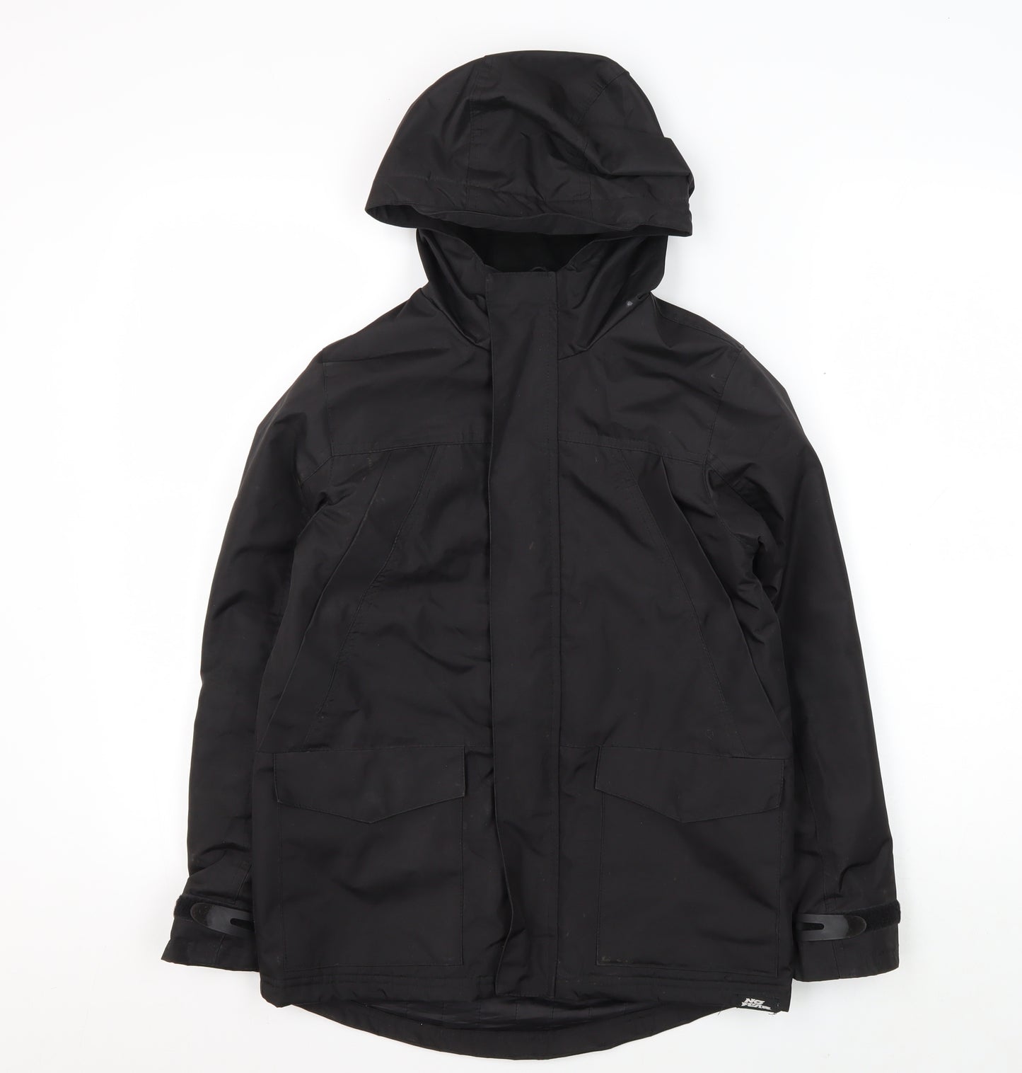 No Fear Boys Black Parka Coat Size 10 Hooded Winter