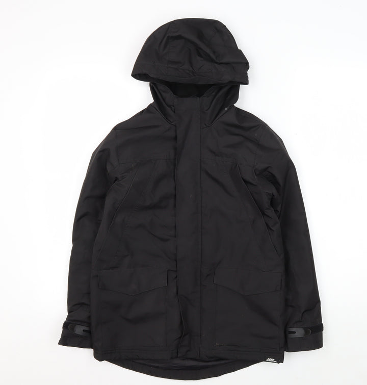 No Fear Boys Black Parka Coat Size 10 Hooded Winter