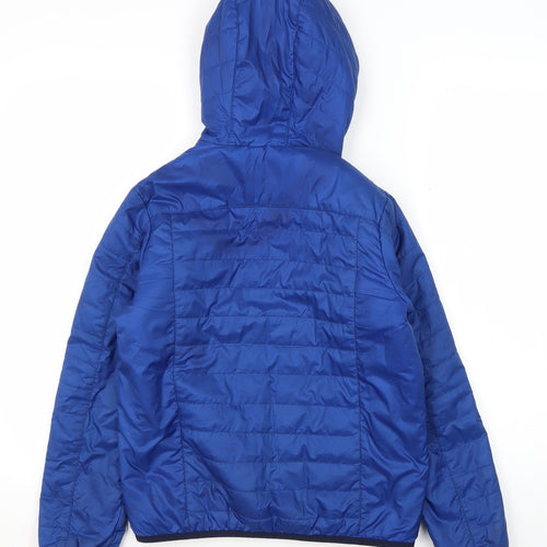 Decathlon Boys Blue Puffer Jacket, 12 Years, Hooded, Winter Ready