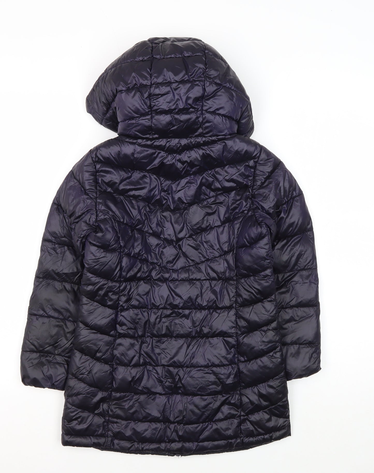 Next Girls Blue Hooded Puffer Jacket, Age 7, Winter Coat