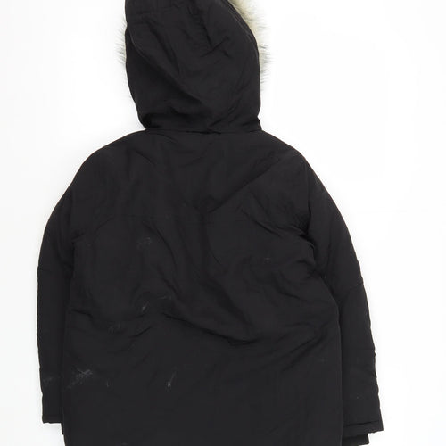 Very Boys Black Polyamide Hooded Jacket, 9 Years