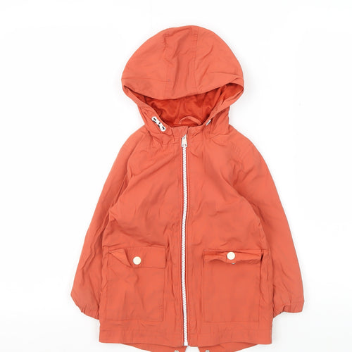Marks and Spencer Boys Orange Hooded Jacket 2-3 Years