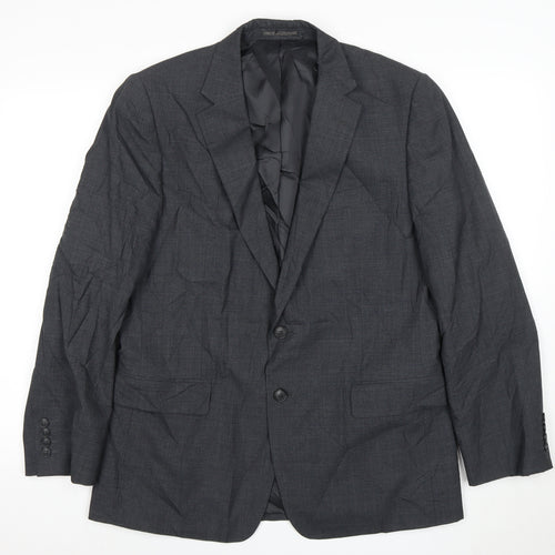 Jaeger Men's Grey Wool Blazer Jacket 42S Regular Fit