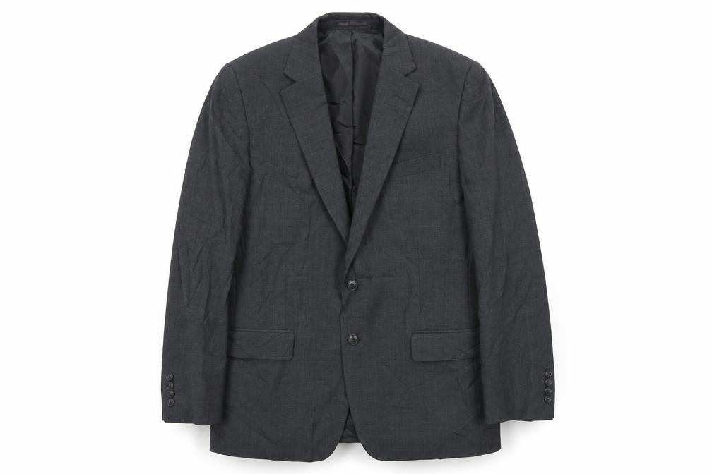Front view of Jaeger Men's Grey Wool Blazer Jacket 42S Regular Fit