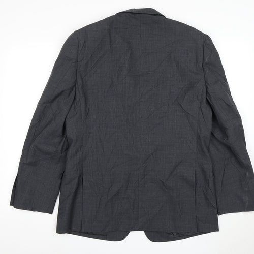 Jaeger Men's Grey Wool Blazer Jacket 42S Regular Fit