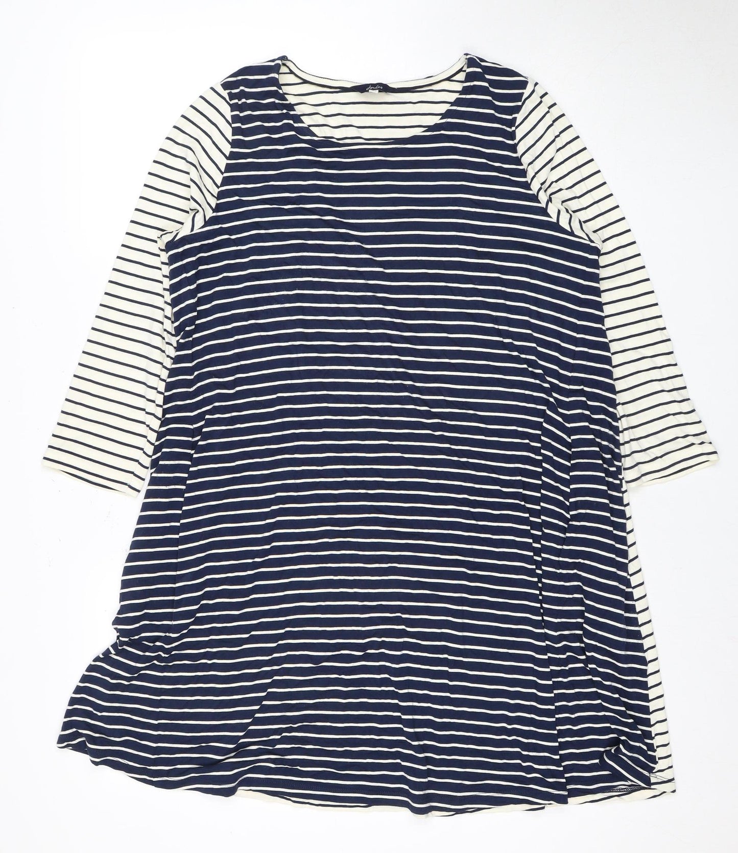 Joules Women's Striped Dress, Blue/White, Size 14