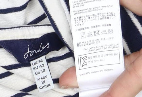 Joules Women's Striped Dress, Blue/White, Size 14