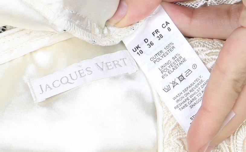 Jacques Vert Women's Ivory Black Floral Lace Blouse