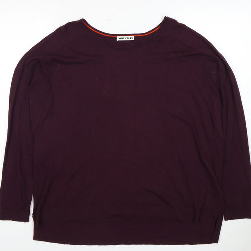 Whistles Women's Purple Jersey Top L Long Sleeve