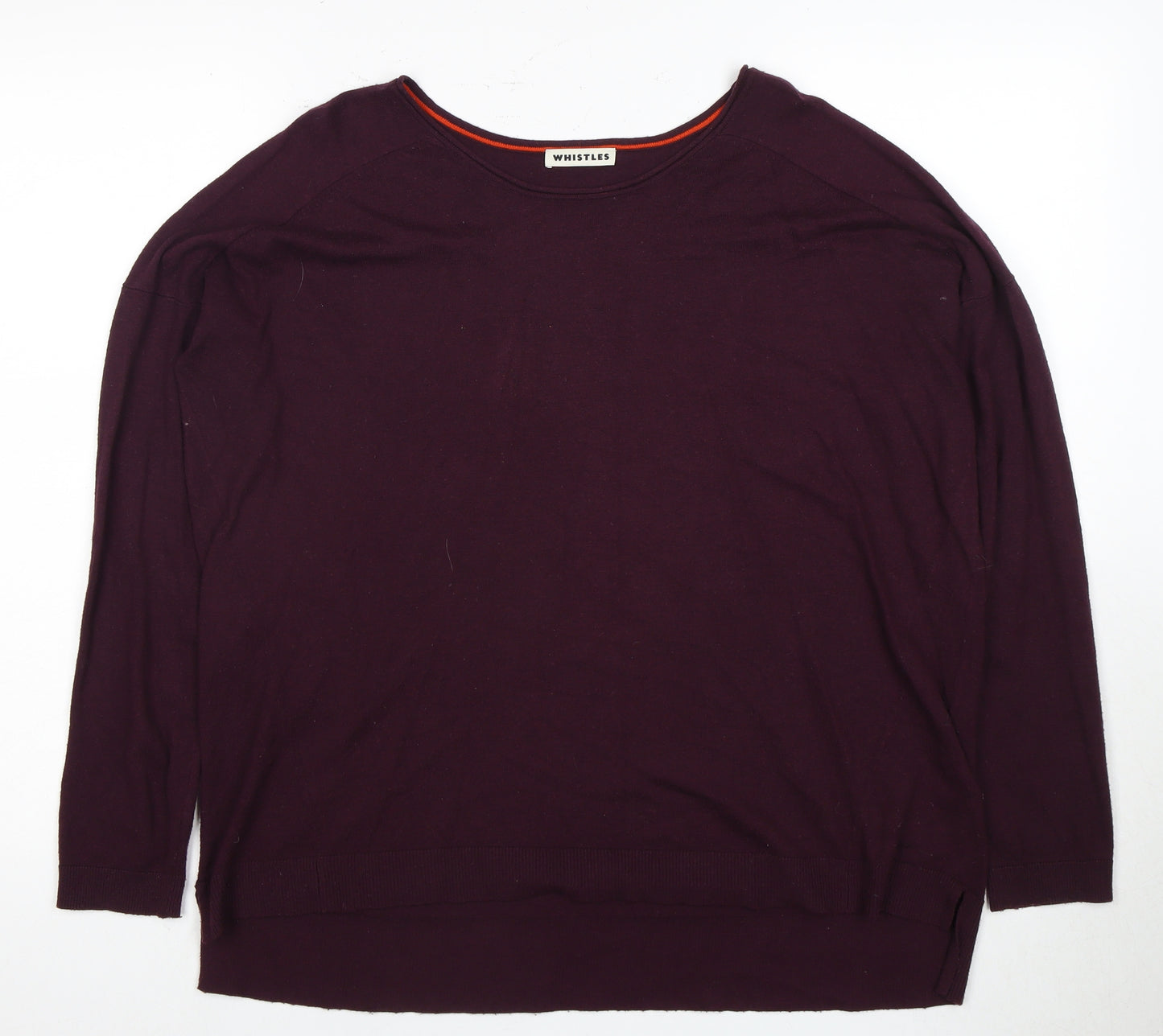 Whistles Women's Purple Jersey Top L Long Sleeve