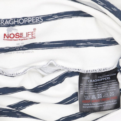 Craghoppers Women’s White Blue Striped Shift Dress Size 6