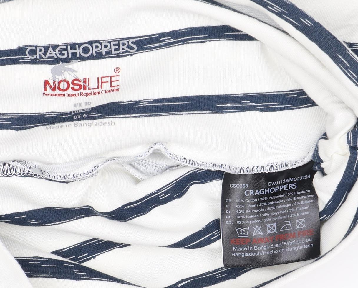 Craghoppers Women’s White Blue Striped Shift Dress Size 6