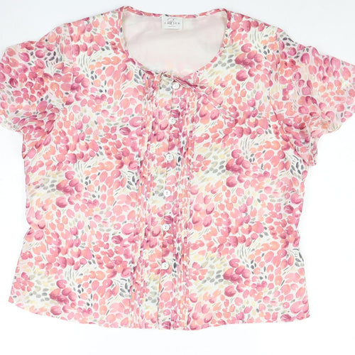 Eastex Women's Pink Floral Blouse - Size 16