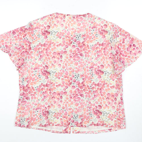 Eastex Women's Pink Floral Blouse - Size 16