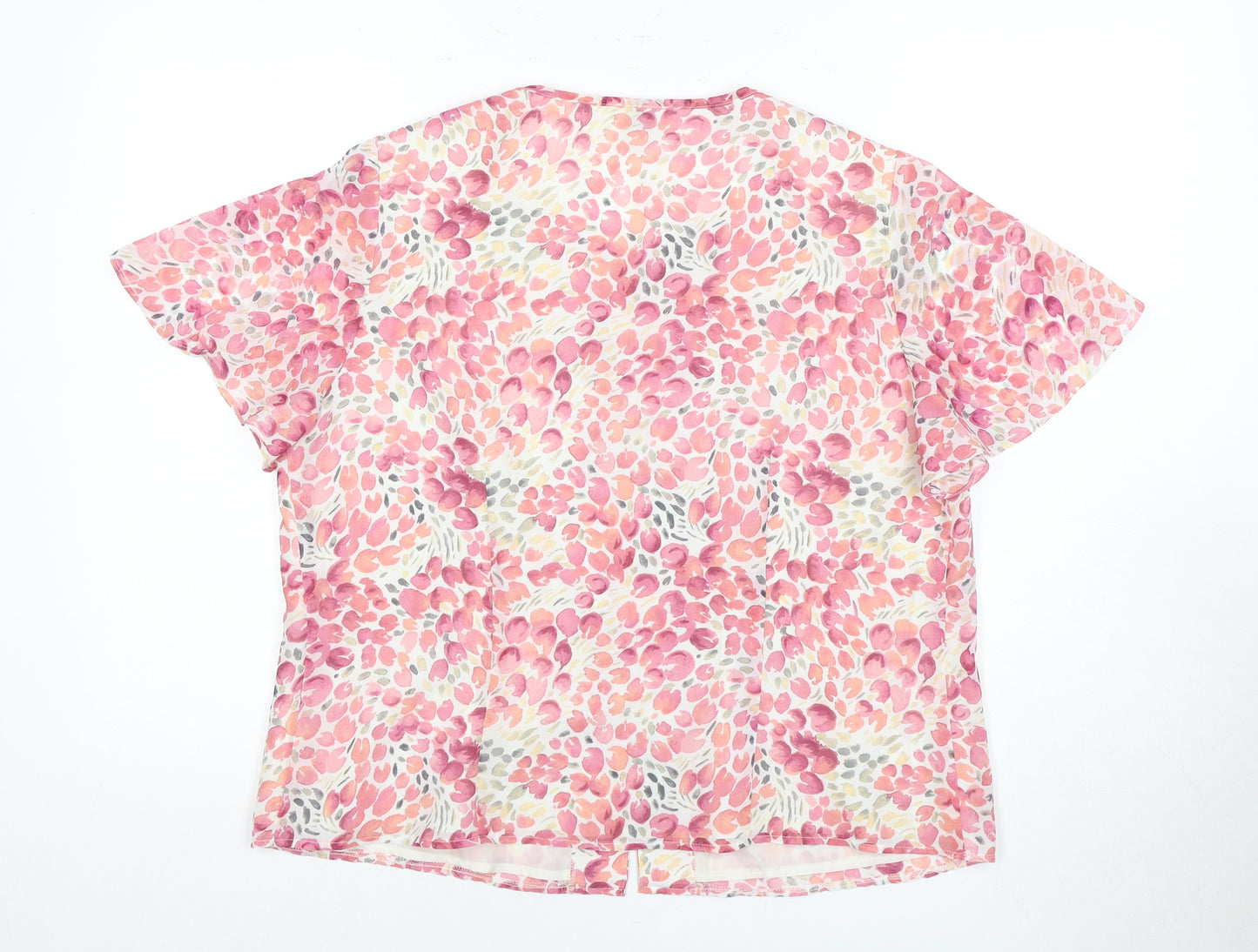 Eastex Women's Pink Floral Blouse - Size 16