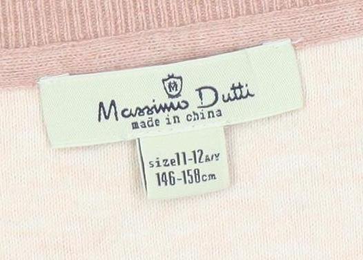 Massimo Dutti Girls Pink Cardigan 12 Years Button Casual