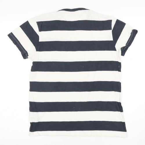 Barbour Unisex Black White Striped T-Shirt, Size S, Casual