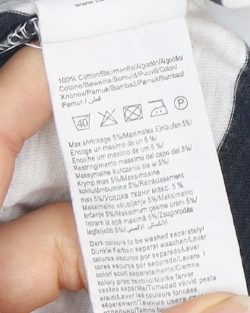 Barbour Unisex Black White Striped T-Shirt, Size S, Casual