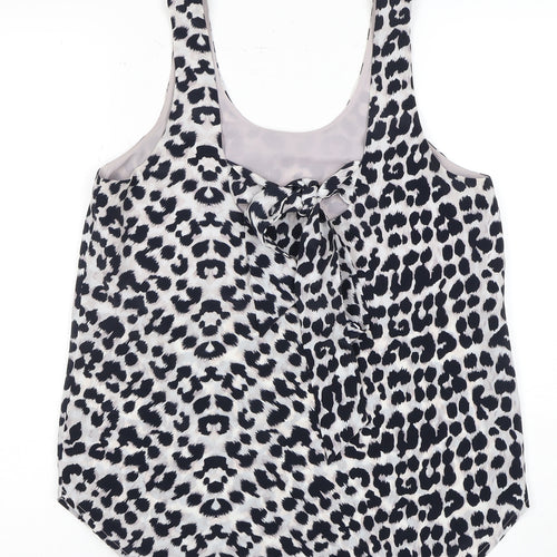 Whistles Women's Multicoloured Animal Print Bow Tank Top Size 8