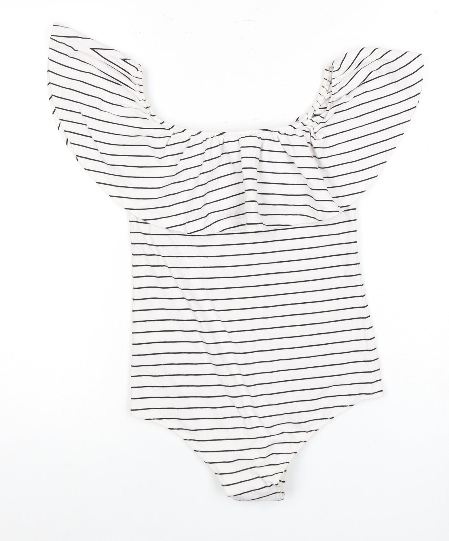 J.Crew Women's White Striped Bodysuit Size S