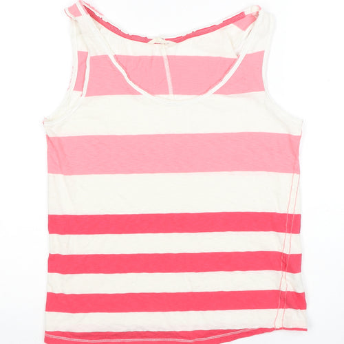 White Stuff Women's Multicoloured Striped Cotton Tank UK 8