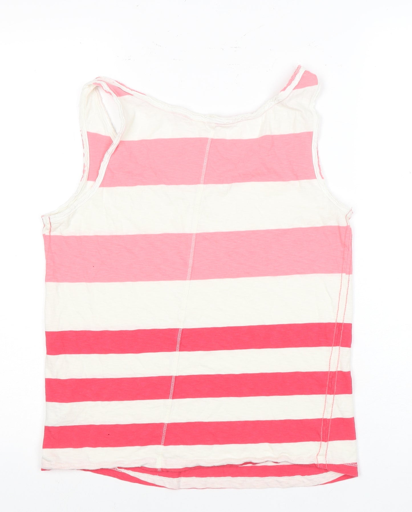 White Stuff Women's Multicoloured Striped Cotton Tank UK 8