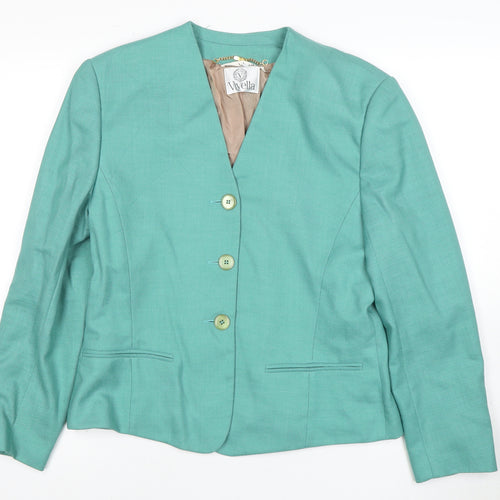 Viyella Women's Green Blazer Jacket, Size 12, Lined