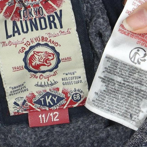 Tokyo Laundry Boys Grey Pullover Hoodie 11 Years