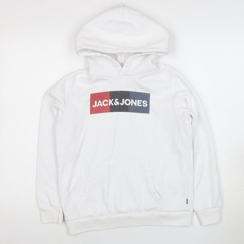 Jack & Jones Boys' White Pullover Hoodie - 14 Years