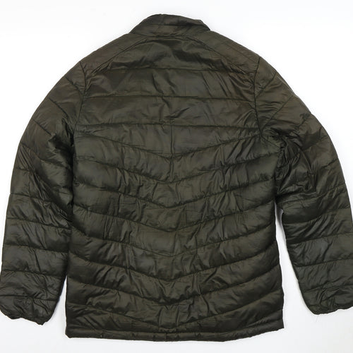 Jack & Jones Boys Green Puffer Jacket, Full Zip, Size 11-12 Years