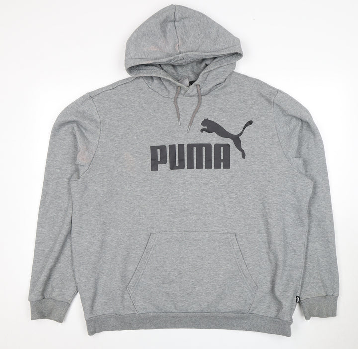 Puma Men's Grey 2XL Pullover Hoodie Logo Accents