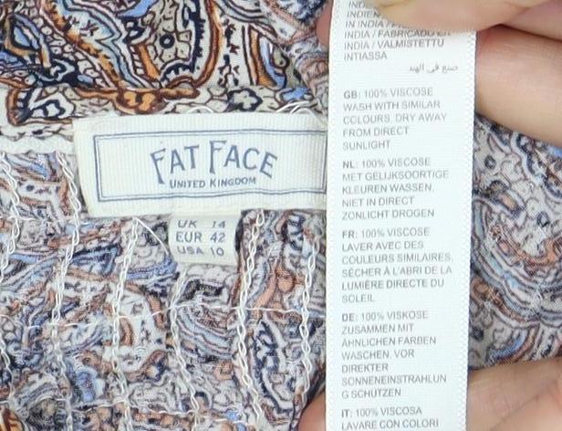 Fat Face Women's Paisley Blouse Multicoloured Size 14