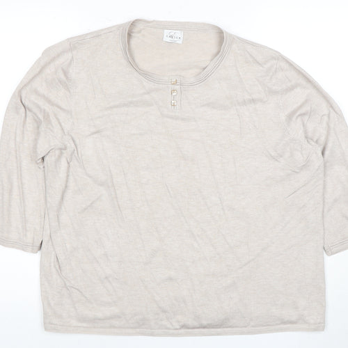 Eastex Women's Beige Top Size 22 with 3/4 Sleeves
