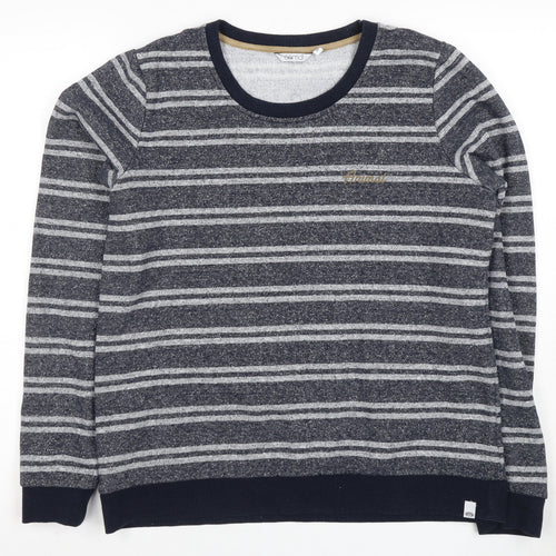 Animal Women's Grey Blue Striped Pullover Sweatshirt Size 12