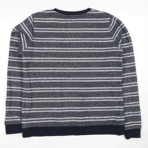Animal Women's Grey Blue Striped Pullover Sweatshirt Size 12