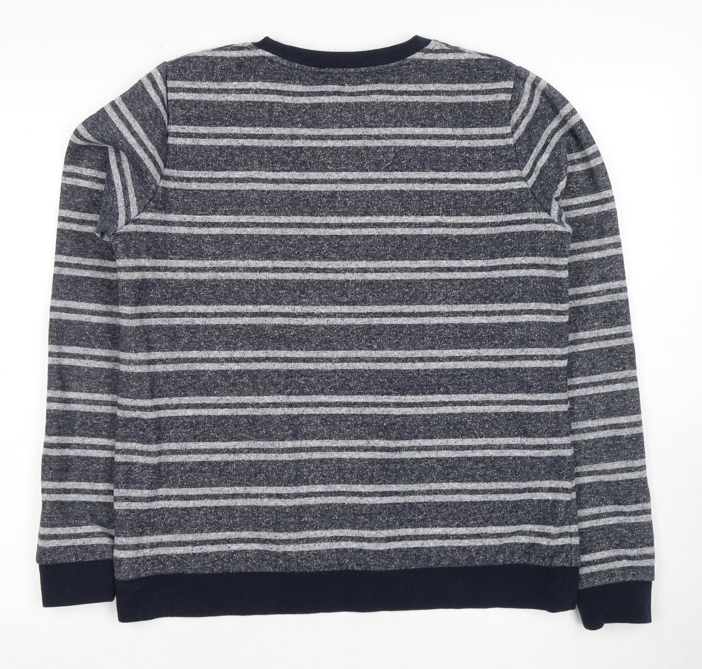 Animal Women's Grey Blue Striped Pullover Sweatshirt Size 12