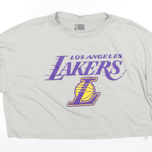 Primark Women’s Grey Cropped T-Shirt Size 10