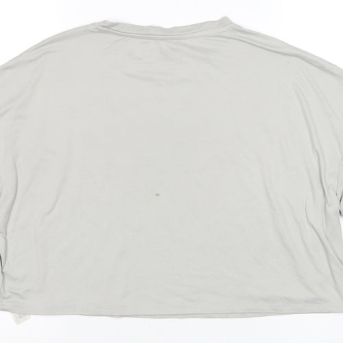 Primark Women’s Grey Cropped T-Shirt Size 10