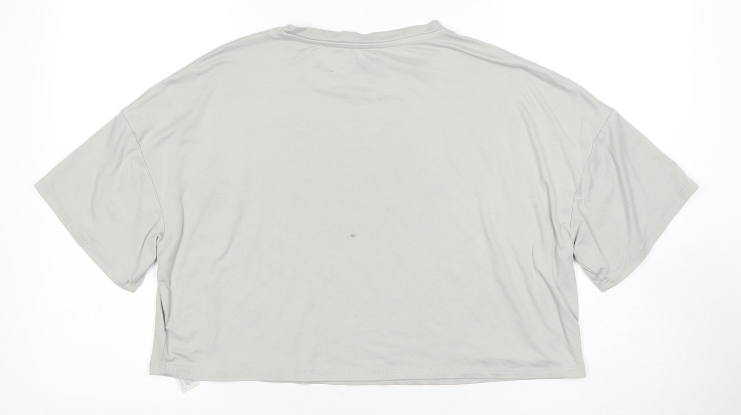 Primark Women’s Grey Cropped T-Shirt Size 10