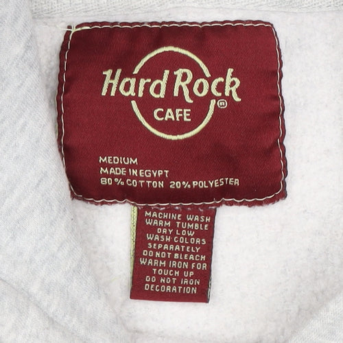 Hard Rock Cafe Unisex Grey Hoodie Medium Pullover