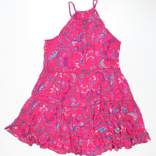 Oddam Women's Multicoloured Floral Halter Dress - L