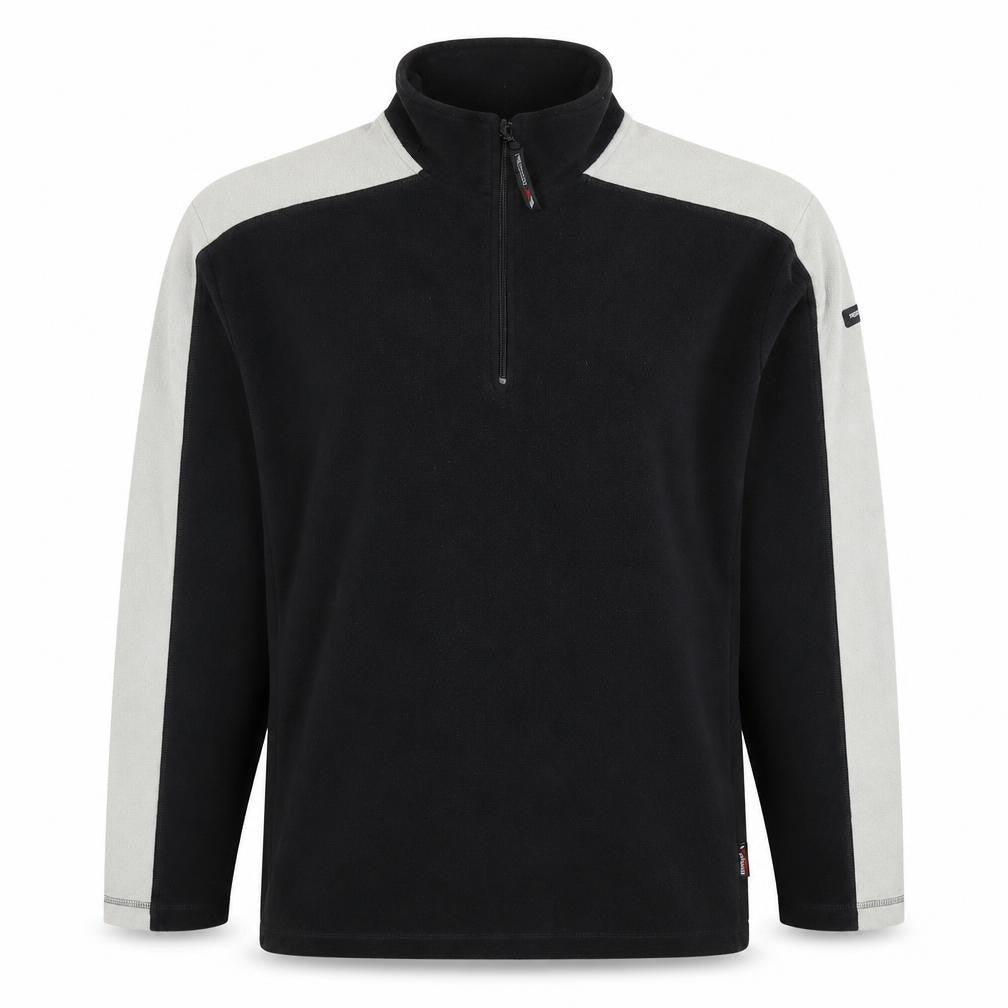 Front view of Trespass Men's Black Fleece Sweatshirt L Zip