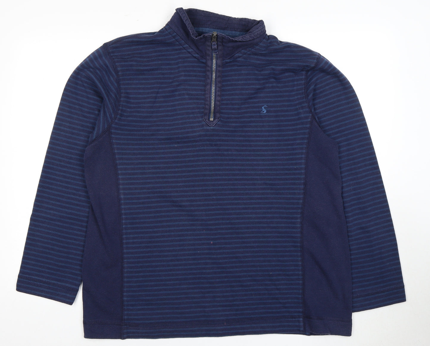 Joules Men's Blue Striped 1/2 Zip Hoodie - Size L
